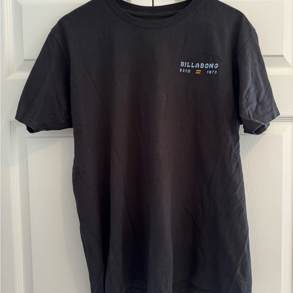 Billabong Black Tee with Blue Logo